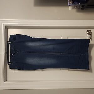 Blue pair of light material blue jeans